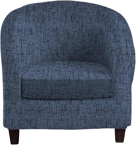 FUANGUI Funda estampada para silla de club de 2 piezas, funda para silla de bañera de barril con fundas de cojín, funda para sillón, protector de