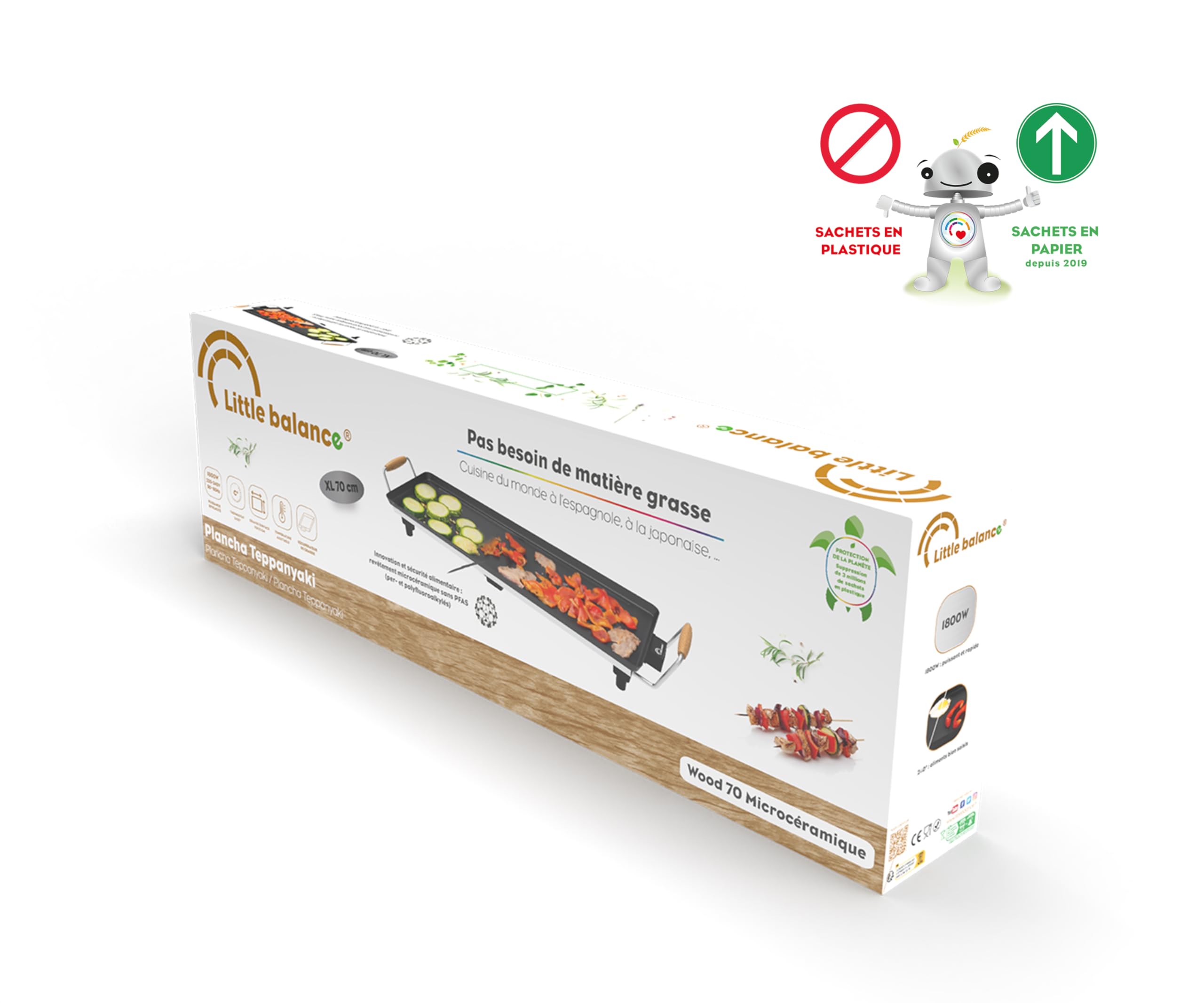 LITTLE BALANCE 8239 Happy Plancha 90, elektrische grillplaat voor 8-10