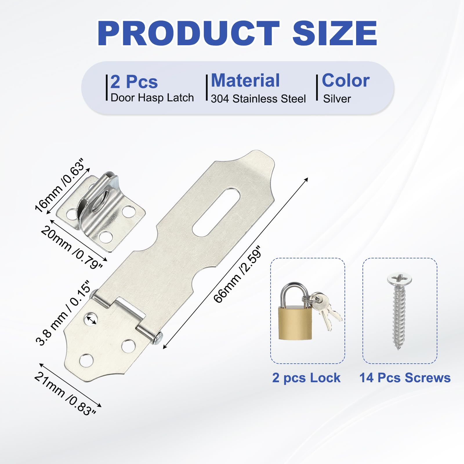 PATIKIL 2.5 Inch Door Lock Hasp Latch - Image 2