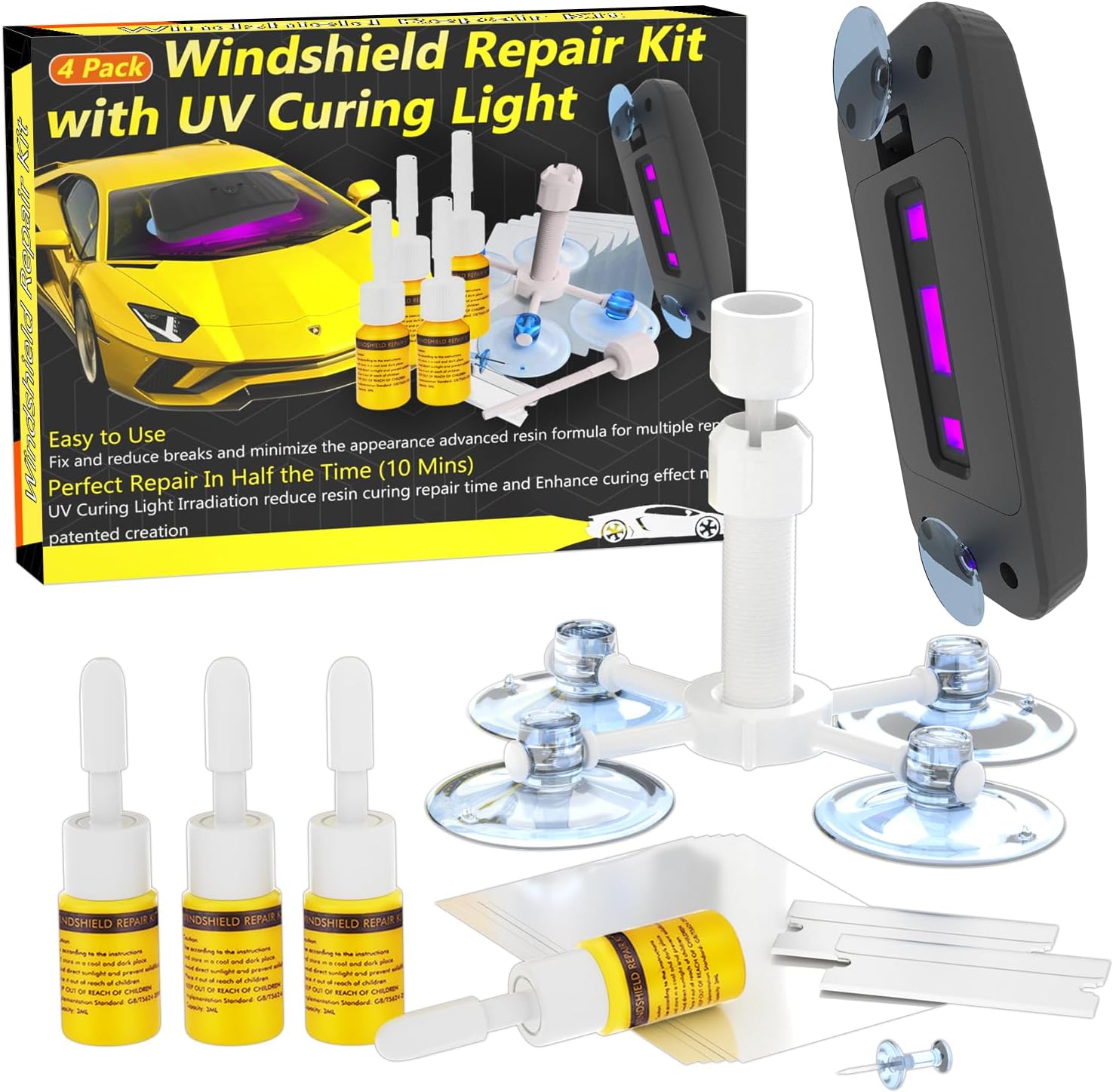 ATHLON TOOLS Glass Repair Kit,Windshield Repair Kit, Glass