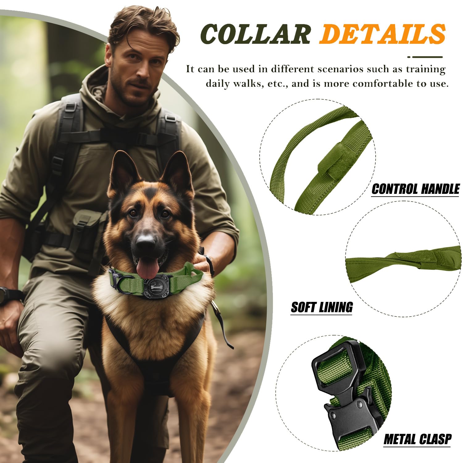 Tactical Airtag Dog Collar, Waterproof Airtag Holder Design - Image 3