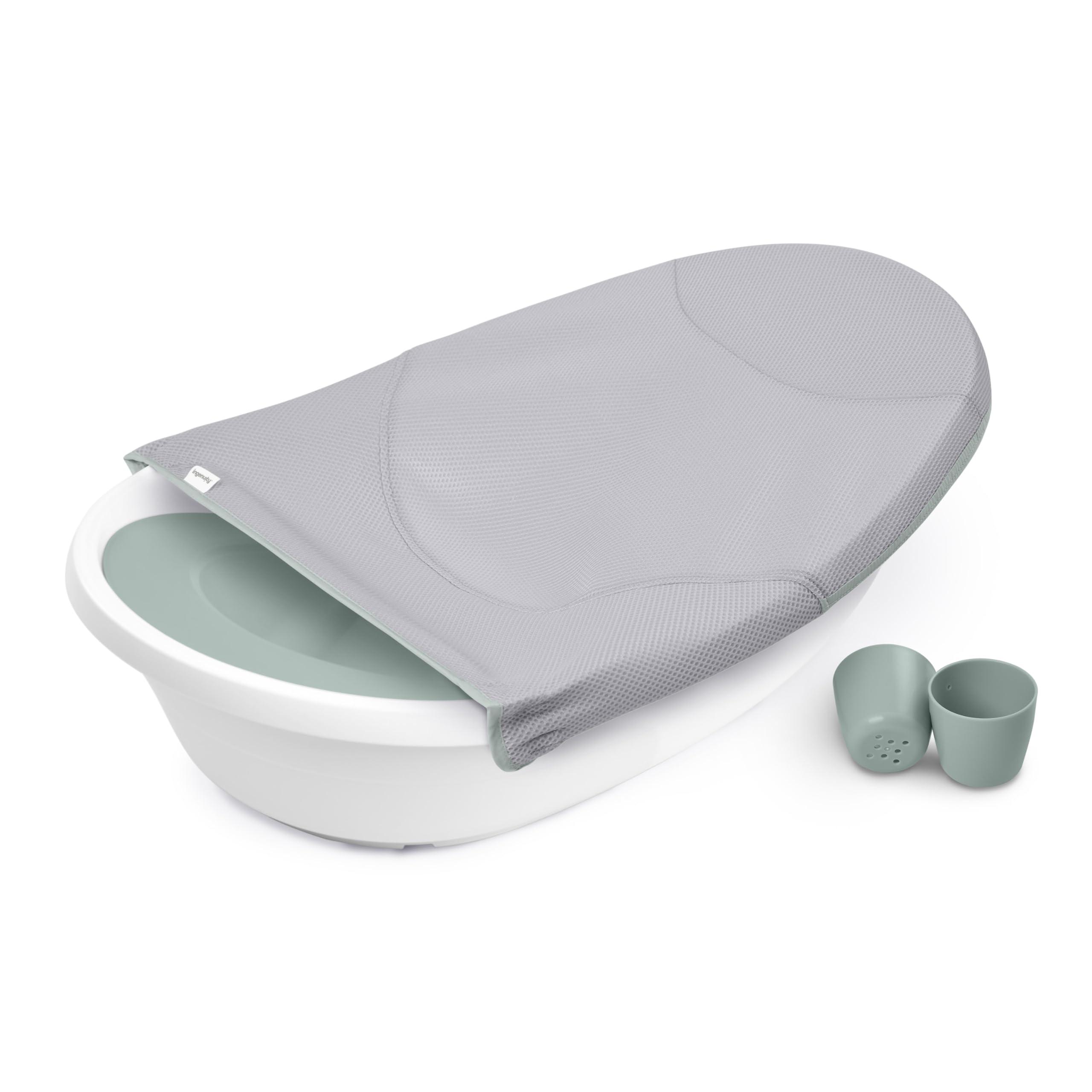 Ingenuity 4-in-1 Vaschetta Bagnetto Neonato per Bambini, con Amaca Regolabile, Seduta di Supporto, 2 Bicchieri per il Risciacquo, 4 Modalità d'Uso, 0-24 Mesi