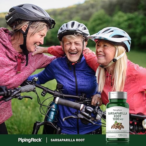 Miniatura 6 de Piping Rock Cápsulas de raíz de zarzaparrilla de 1000 mg  120 unidades  Extracto concentrado de hierbas  Suplemento sin OMG, sin gluten