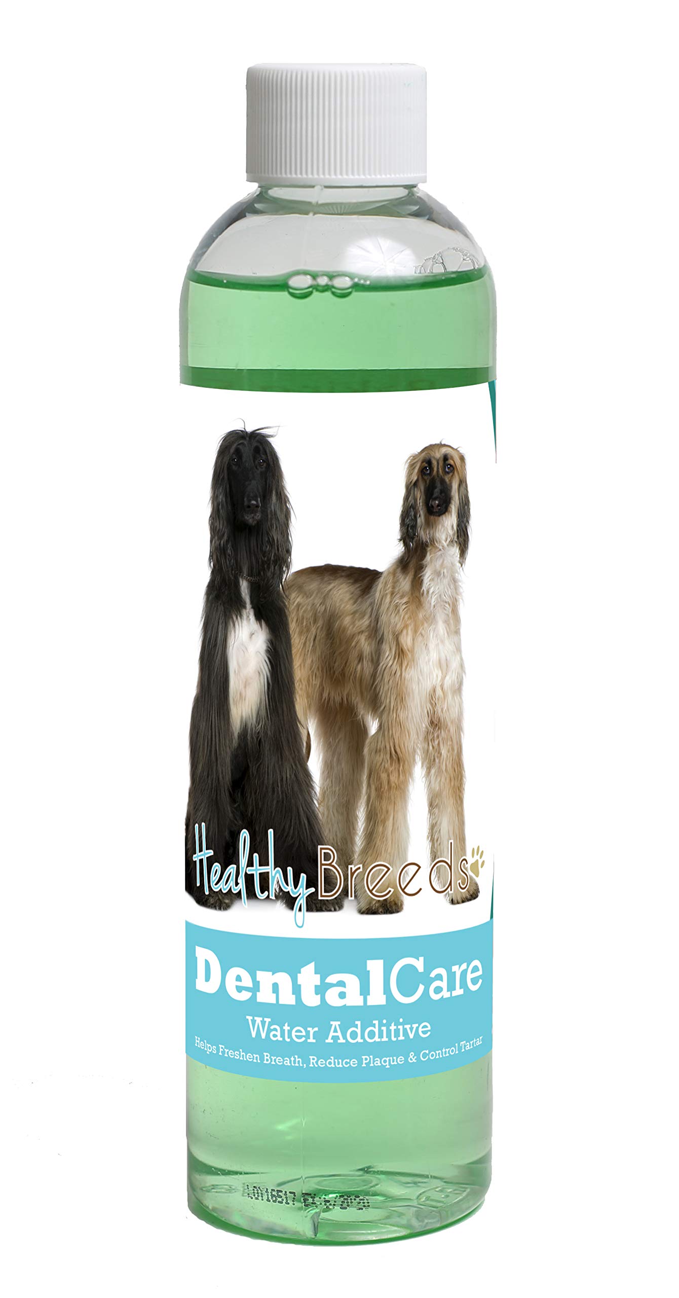 Healthy Breeds Dog Dental Care Water Additive for Afghan Hound - Helps Freshen Breath, Reduce Plaque &amp; Control Tartar - Mint Flavor - 8 oz