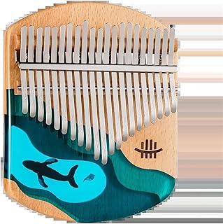 kalimba 17/21 Clave Kalimba Océano Azul Ballena y medusa Imagen Kalimba Creación cromática Escala cromática Lindo instrumento Marimba Instrumento Música (Color : 17)