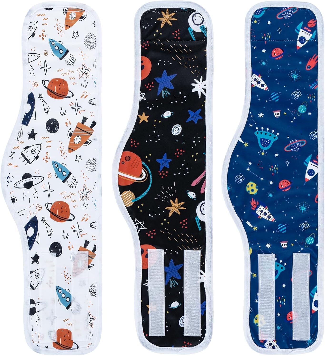 MICOOYO Reusable Dog Nappies Male, Lightweight 3 Pack Washable Belly Bands for Dogs, Male Dog Wraps Diapers for Puppy Pets(Spaceship,XXL) โ image 1