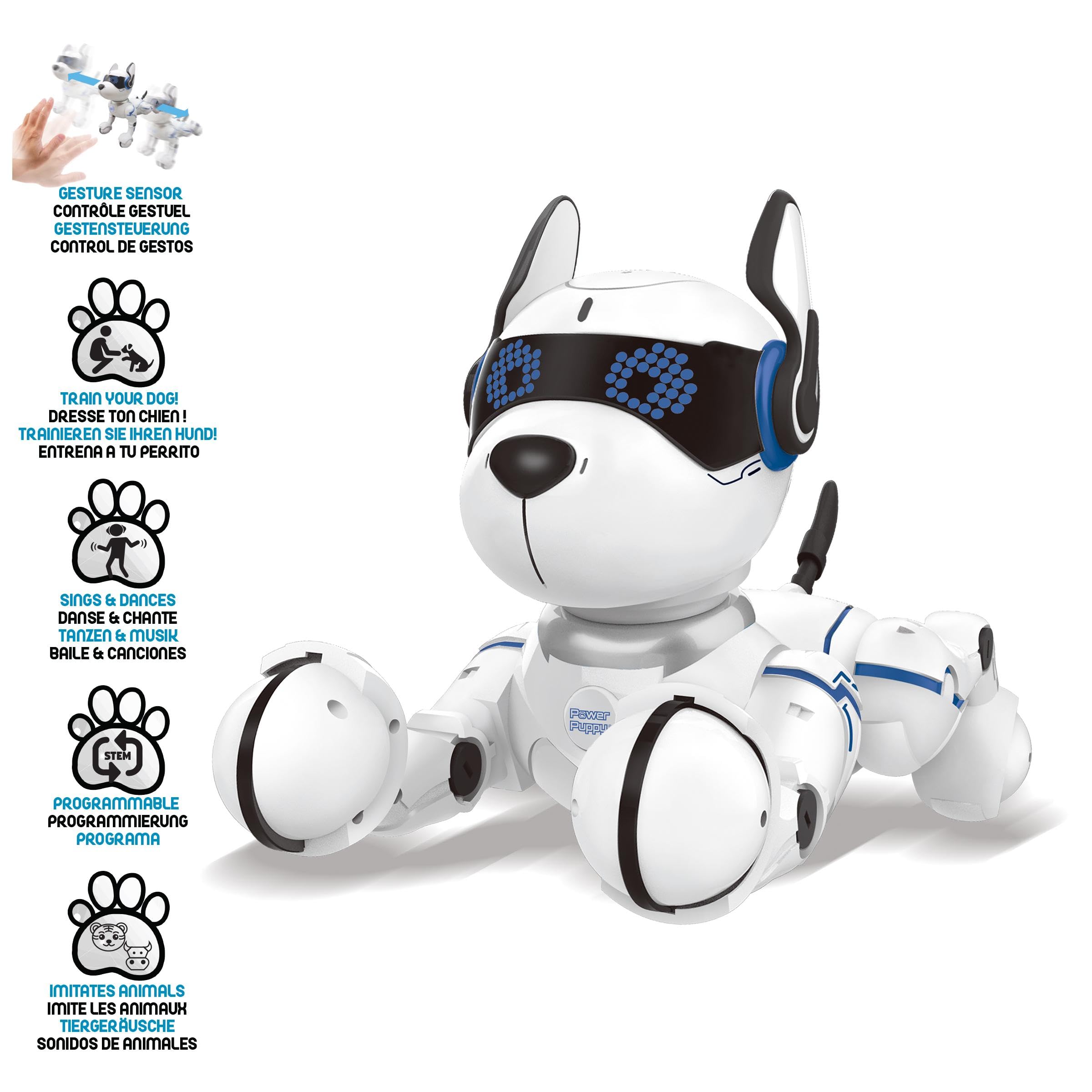 Lexibook Power Puppy - Il Mio Robot da addestramento - Robot con Telecomando, Funzione di addestramento e Controllo dei gesti, DOG01LXB