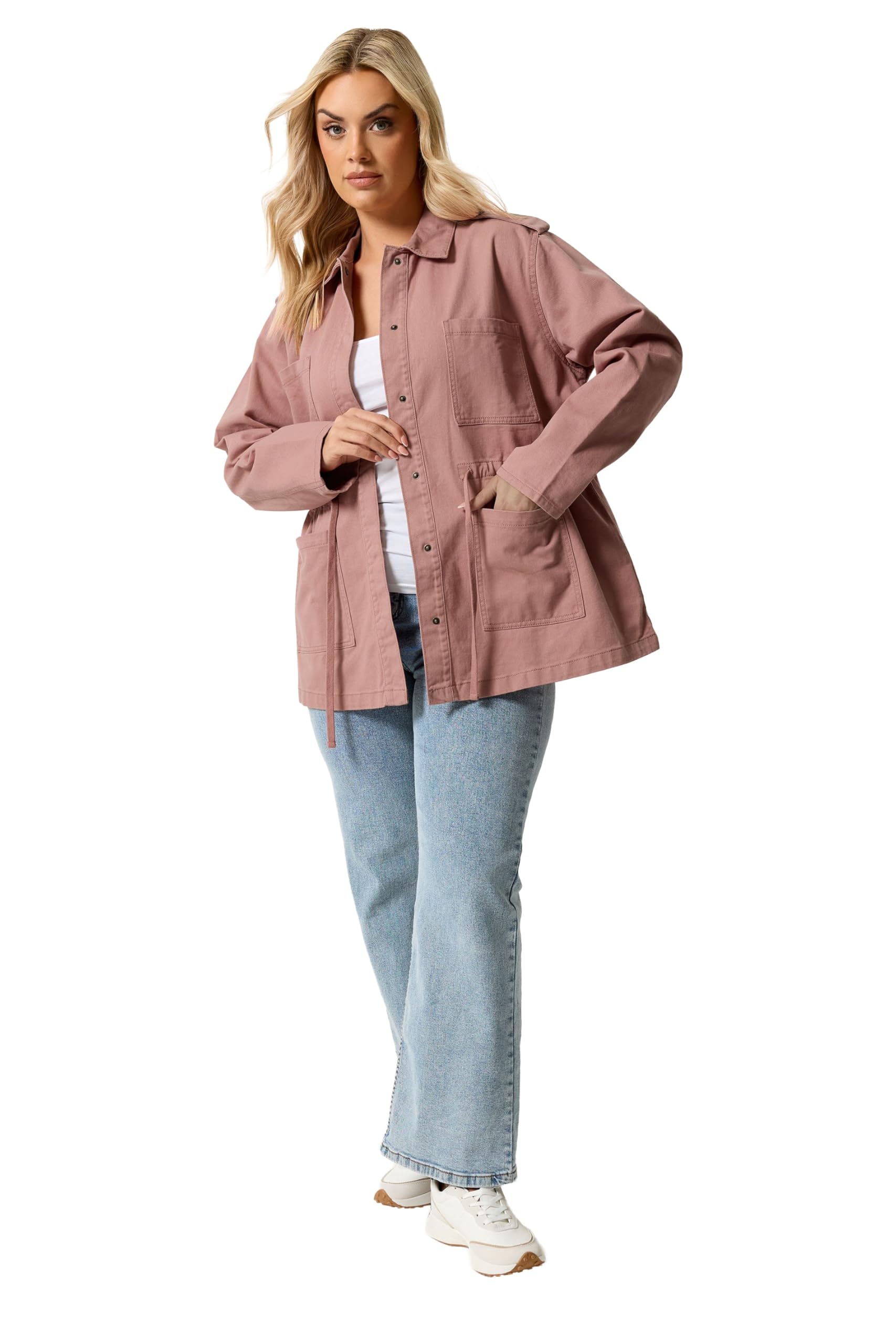 Yours Women's Pink Utility Carpenter Jacket In Size 22-24