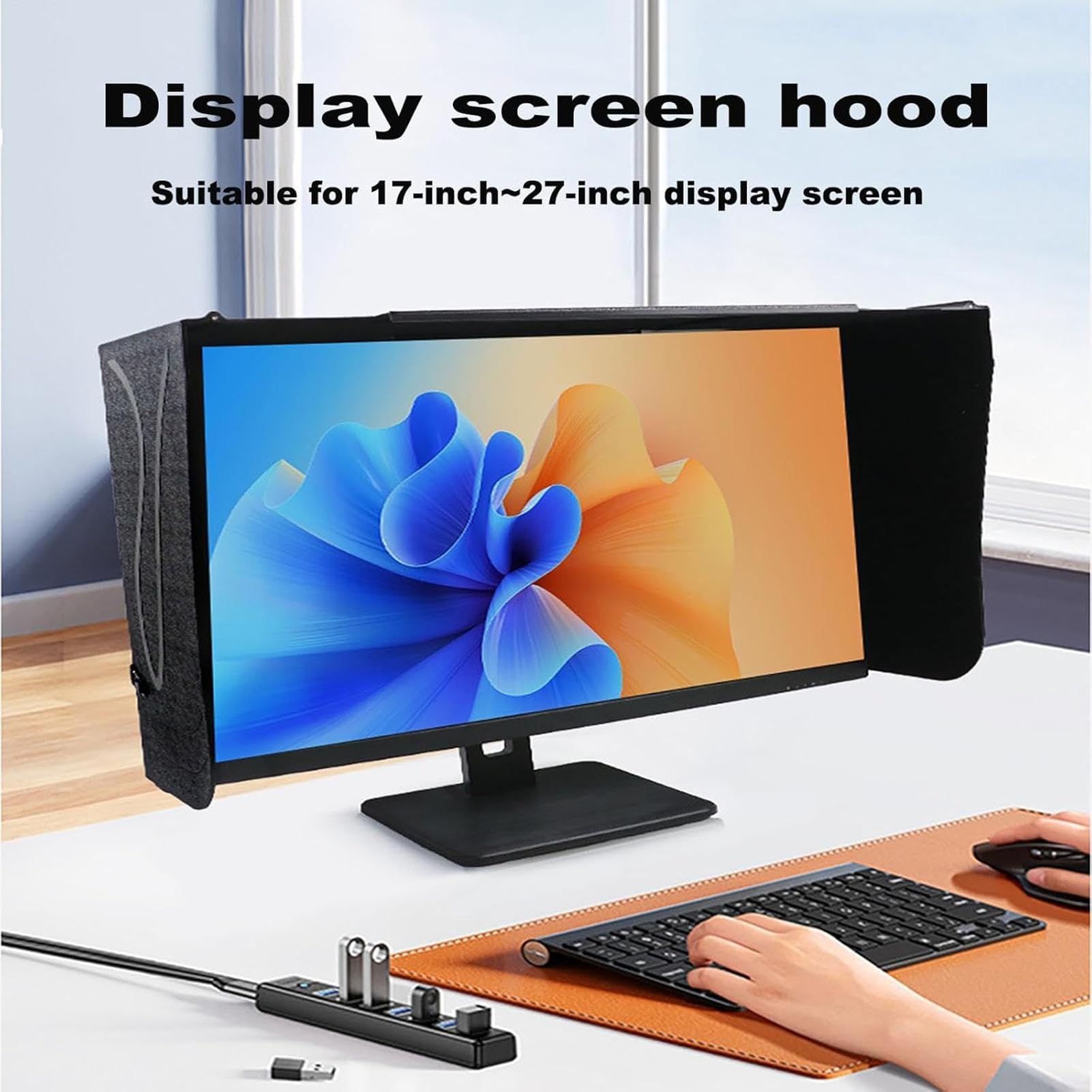 Parasole per monitor, parasole per monitor con blocco della luce, per PC, per uomini, donne, adulti, adolescenti, interni, casa, ufficio, lavoro, streaming