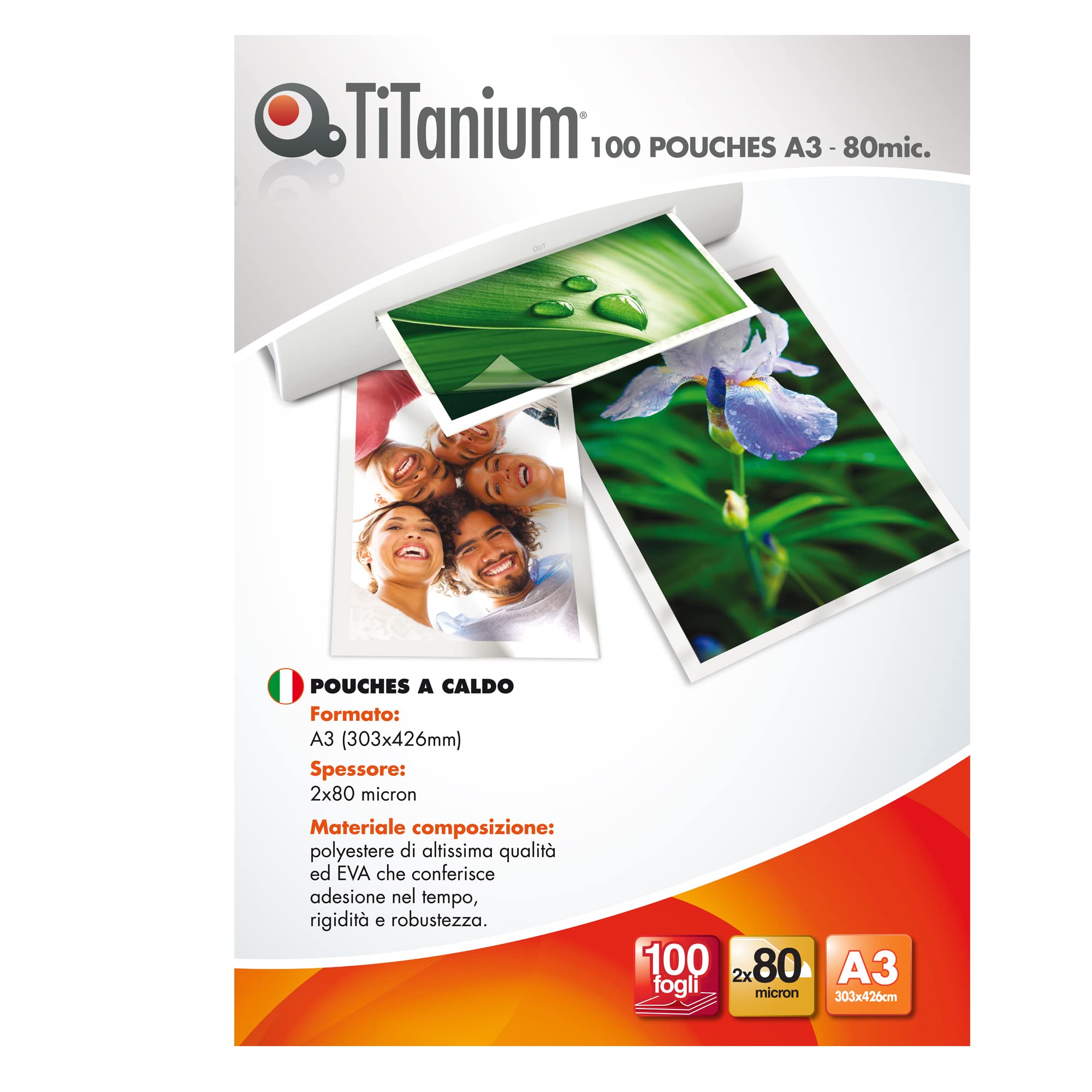 POUCHES 303x426mm (A3) 80my TiTanium confezione 100 pezzi