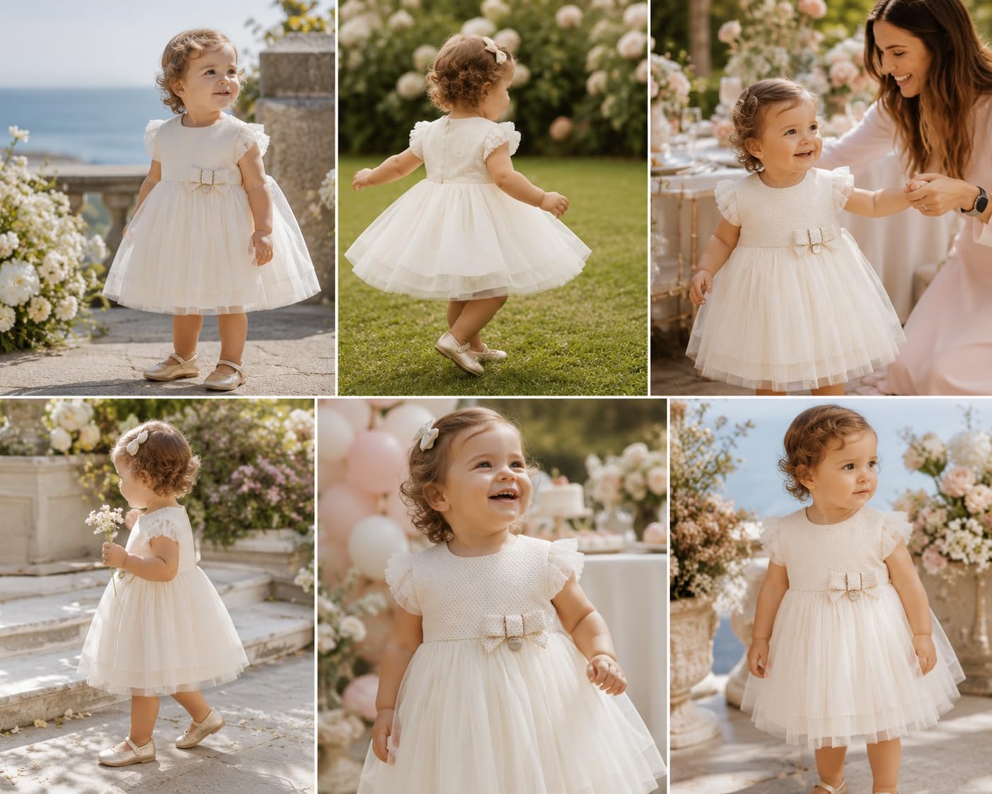 Mayoral Abito Battesimo Bimba – Vestito Cerimonia Neonata Avorio con Tulle e Fiocco – Elegante per Battesimo, Feste e Occasioni Speciali, 1906 (IT, età, 24 Mesi, Panna)