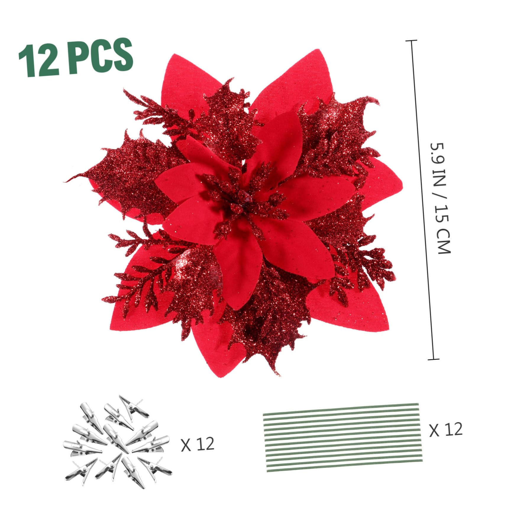 Amazon｜EXCEART クリスマスツリー飾り 人工花 造花 クリスマス花