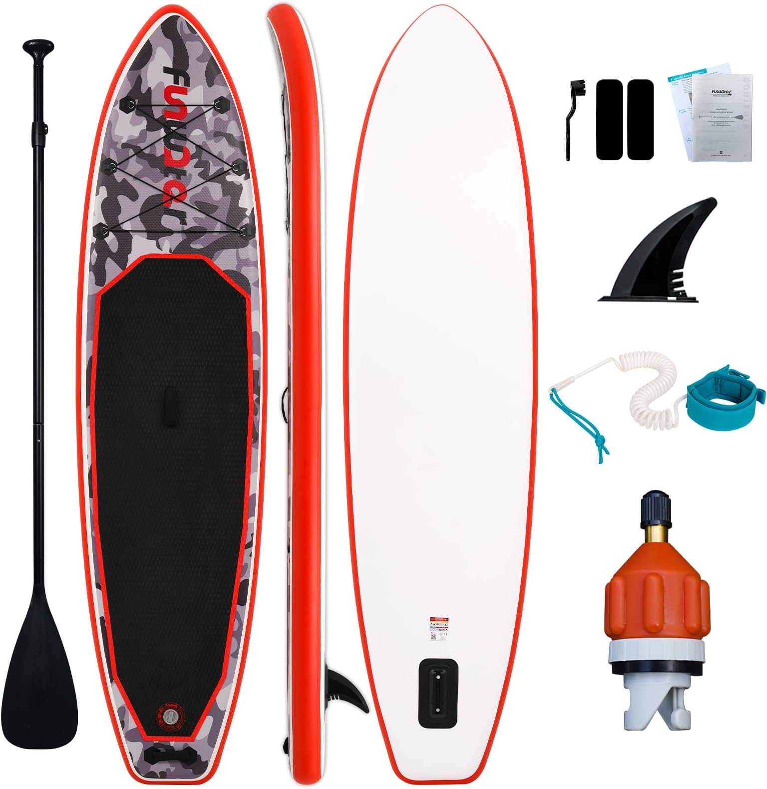 FunWater Inflatable Paddle Boards Stand Up Paddleboard with SUP Paddle Board Accessories Non-Slip Deck Ultra-Light SUP for Adult & Youth