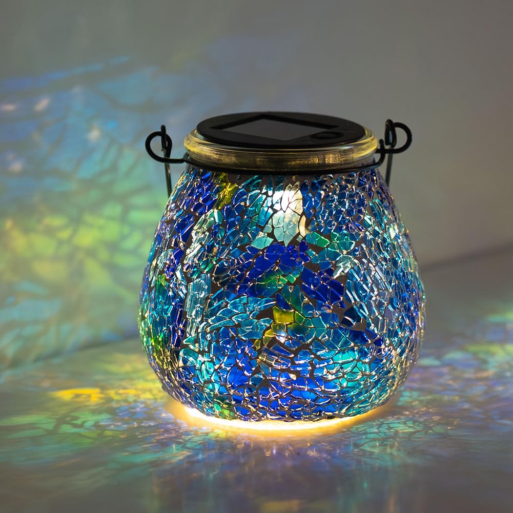 Photo 1 of Stargarden Mosaic Solar Lantern ,Mosaic Light,Blue