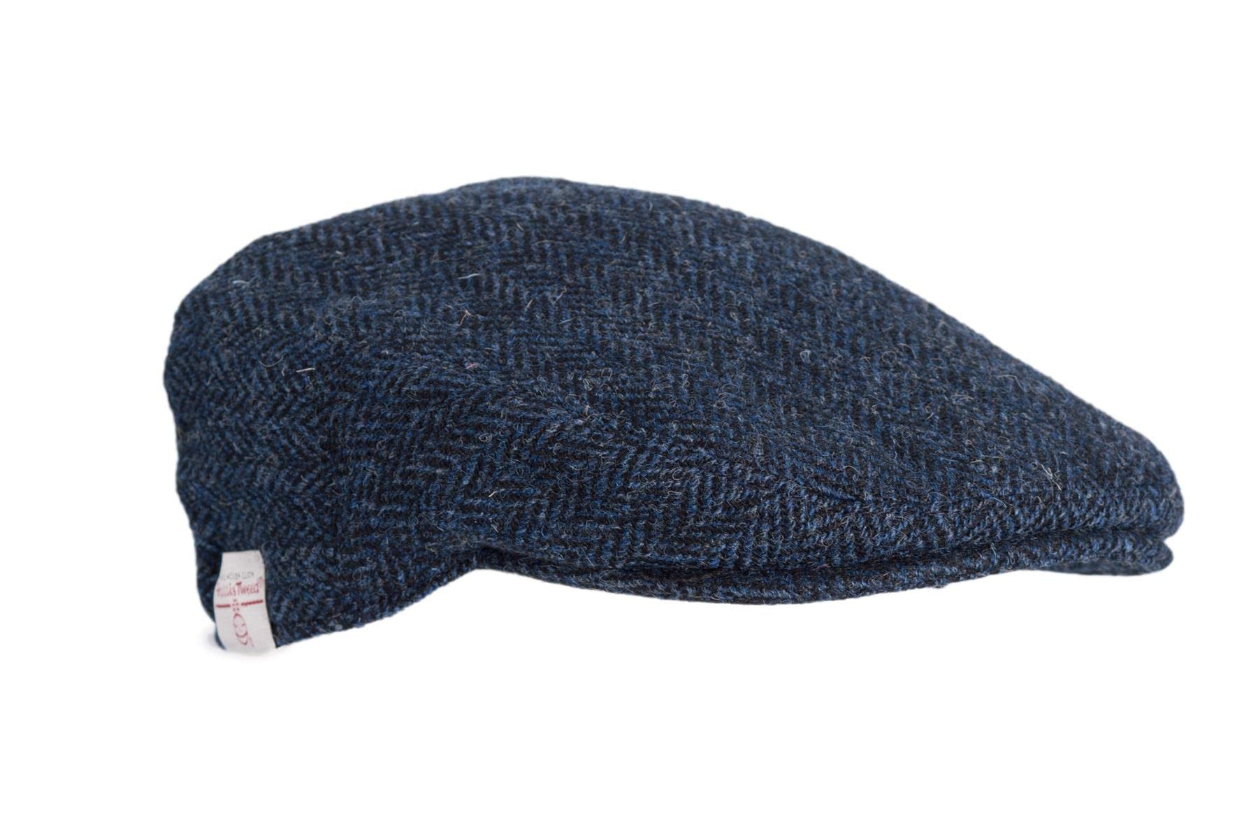 Men's Grey Brown 100% Scottish Harris Tweed Oakmoor Flat Cap