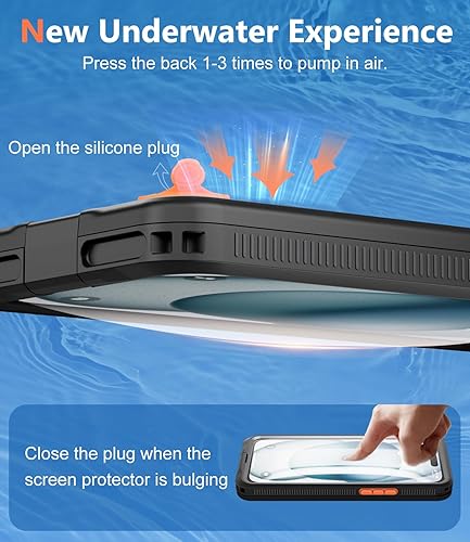 Miniatura 4 de Funda submarina para esnórquel, IP68 resistente al agua pantalla táctil inflada sensible botones precisos, solo para iPhone 16, 1515 Pro de 6.1