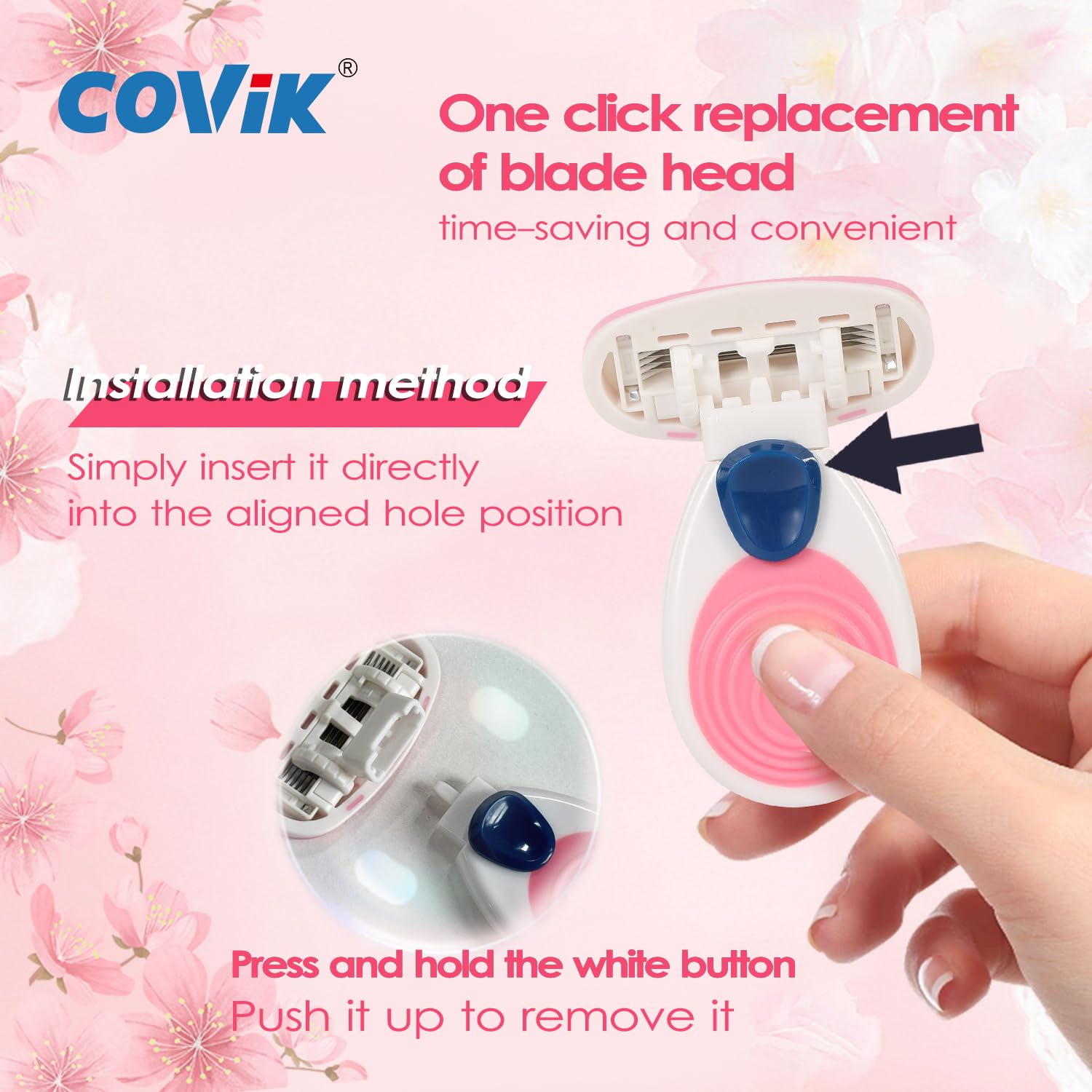 Mini-Rasierer, Reiserasierer für Damen, 5 Klingen, Rosa