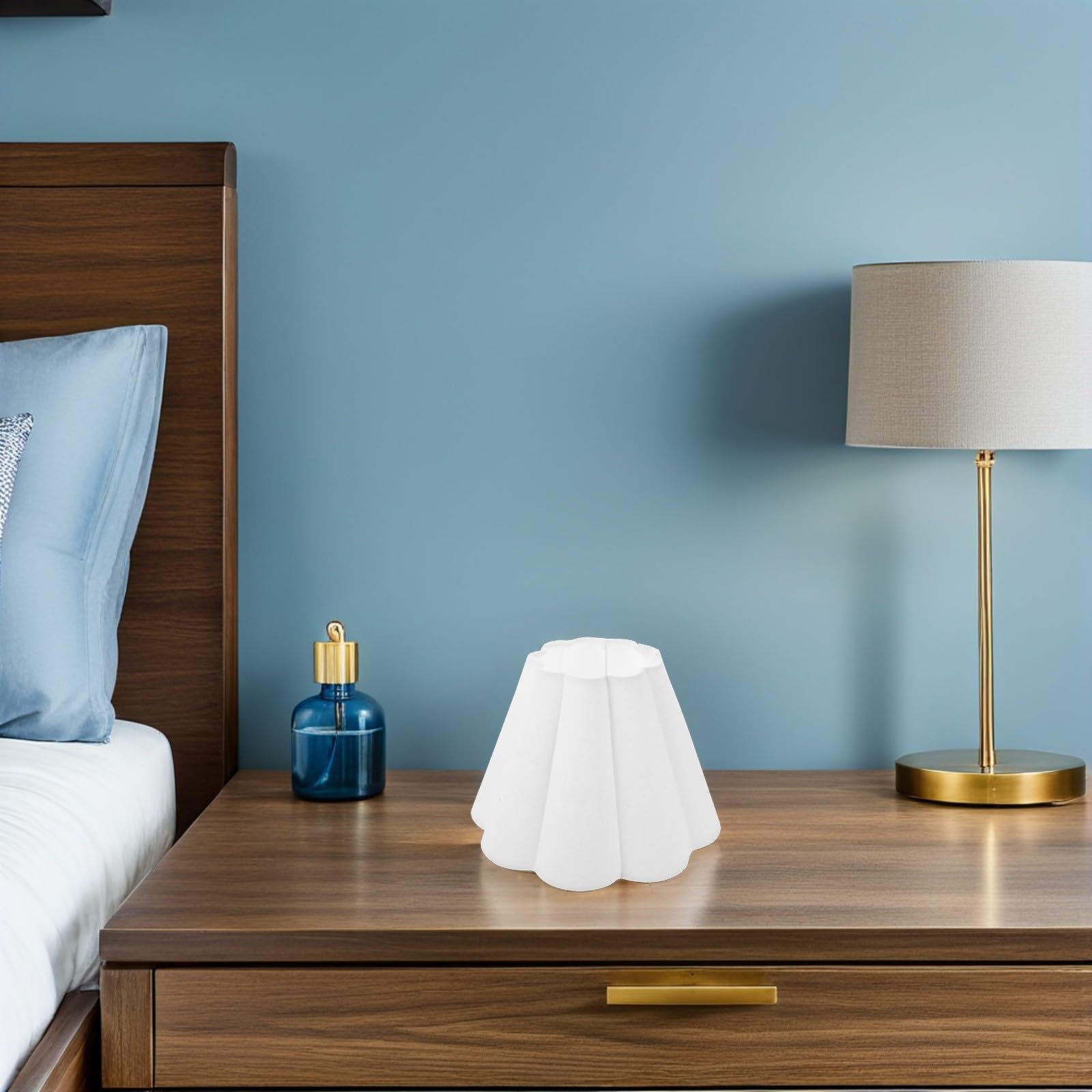HOMSFOU Abat-jour Tambour en Tissu Blanc pour Lampe de Bureau et Lampadaire, Abat-jour de Remplacement Polyvalent, Diffuseur de Lumière Douce pour Décoration Intérieure, Style Rustique,