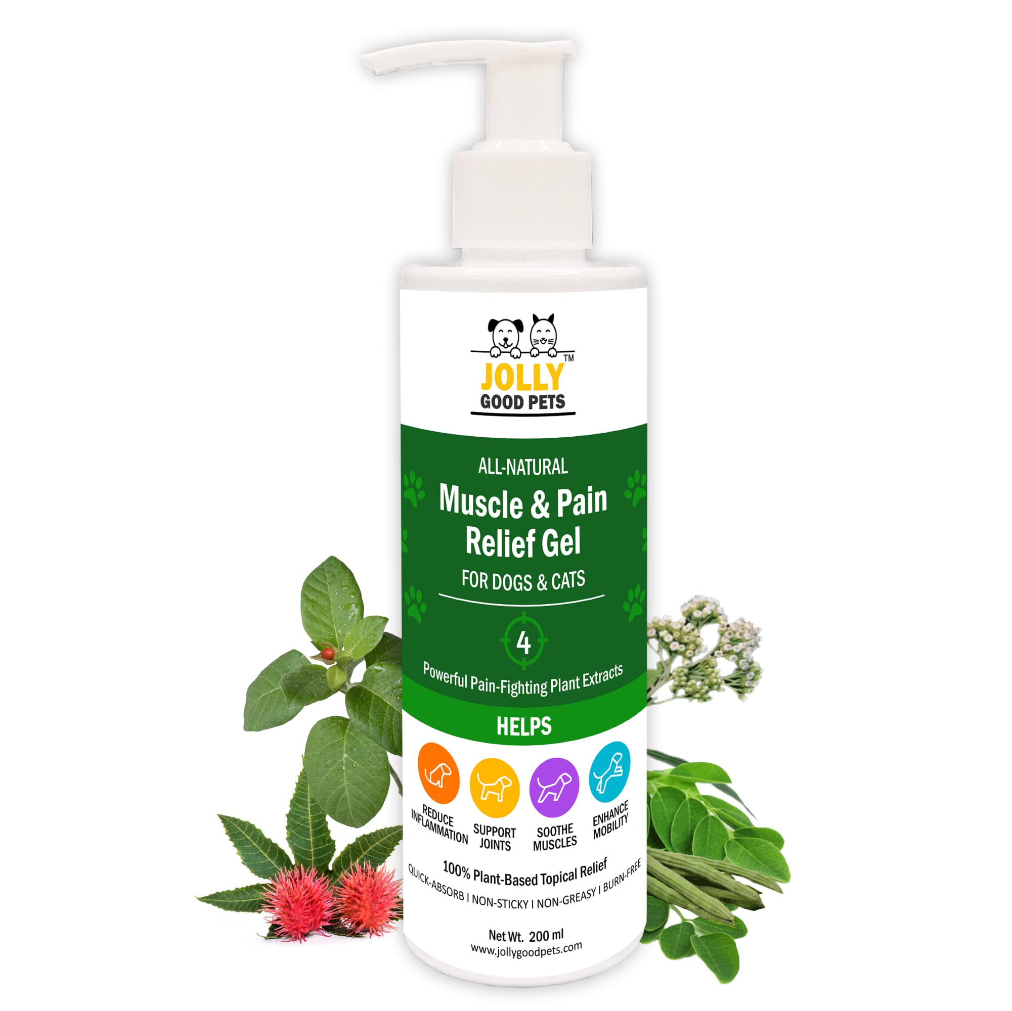 Jolly Good Pets Muscle & Pain Relief Gel for Dogs & Cats I 100% Plant-Based I Helps in Joint & Aging Pains, Arthritis, Muscular Pains & Cramps I Sting, Burn & Mess-Free I 200 ml (B0BGKSJPS2) Amazon Price History, Amazon Price Tracker