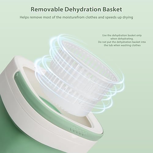 Miniatura 5 de Lavadora portátil, máquina de lavandería portátil plegable de 17 litros y giratorio para ropa de bebé, ropa interior, calcetines con 3 modos de