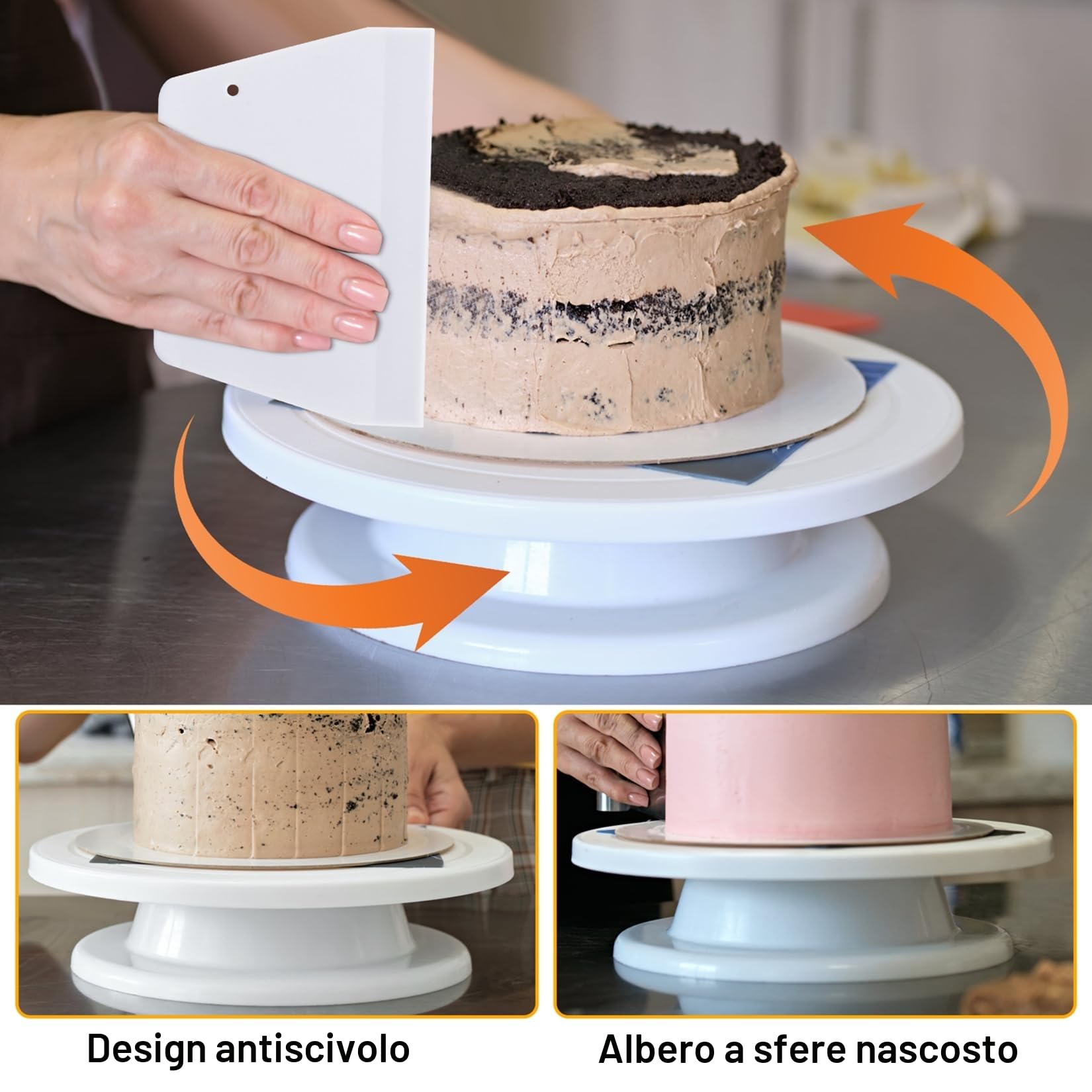 Piatto Girevole per Torte, Supporto per Torte, Set di Accessori per Torte