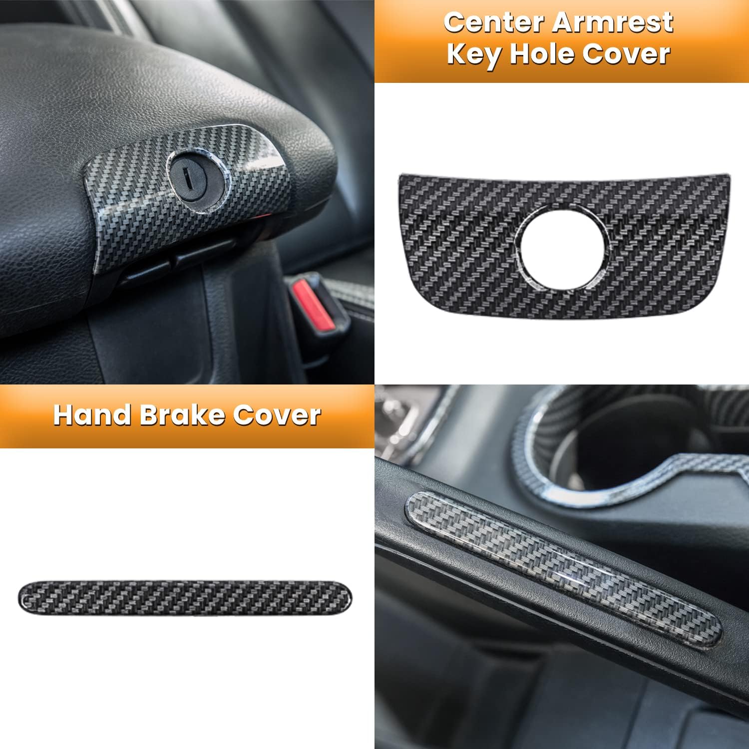 18 PCS Full Set Interior Decoration Trim Kit Steering Wheel Center Console Door Handle Air Conditioning Vent Cup Holder Gear Cover Trim for Jeep Wrangler JK JKU 2011-2018 4-Door (Glossy Carbon Fiber)