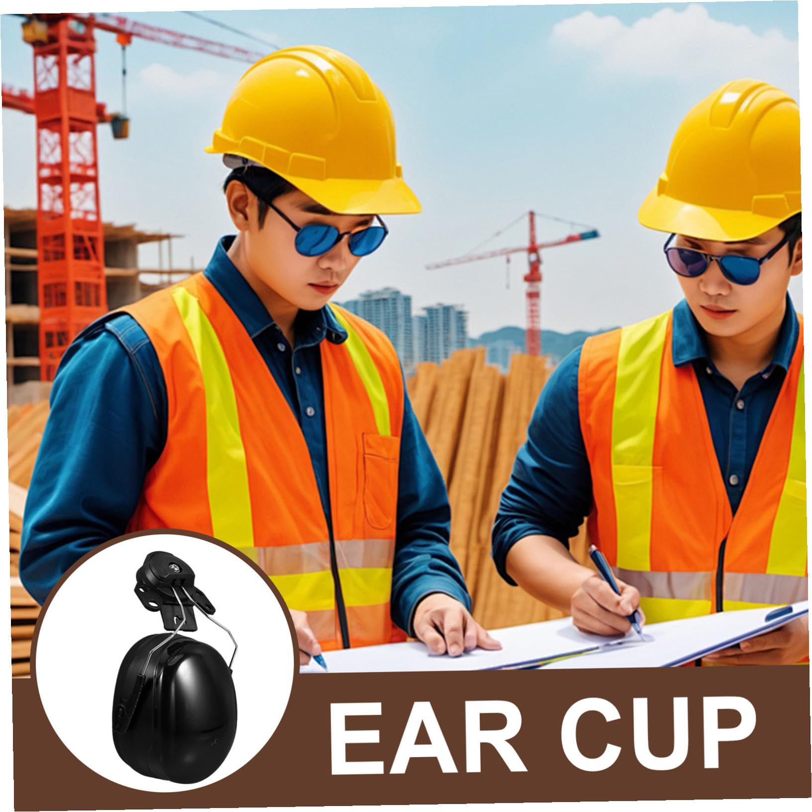 Beaupretty Orejeras para Casco de Seguridad Reducción de Ruido Efectiva Material Abs Ajuste Cómodo Uso Prolongado Protección Auditiva Construcción y Fábricas