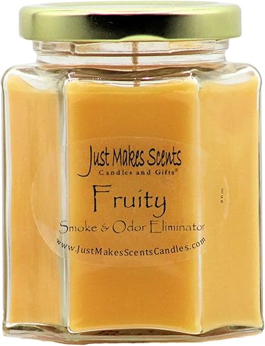 Just Makes Scents - Vela eliminadora de humo y olores con aroma a frutas, velas perfumadas que eliminan olores para el hogar, neutraliza los olores
