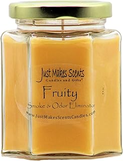 Fruit Scented Smoke and Odor Eliminator Candle - Odor Eliminating Scented Candles for Home - Neutralizes Cigarette, Food, and Pet Smells - Hand Poured in The USA by Just Makes Scents
