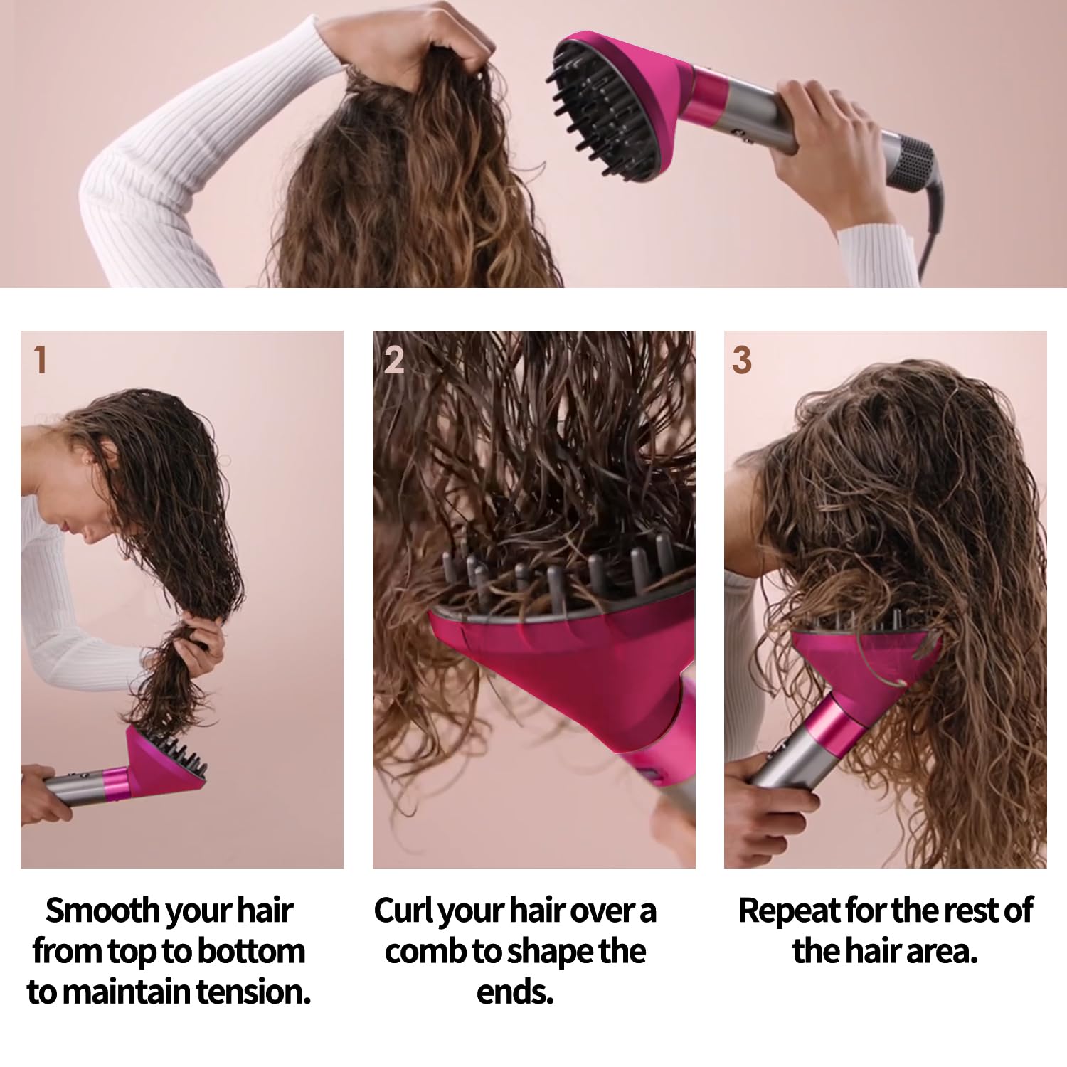 Ulepszony dyfuzor do Dyson do Airwrap, dysza do wszystkich modeli lokówki do stylizacji Airwrap, nasadka dyszy dyfuzora, szary