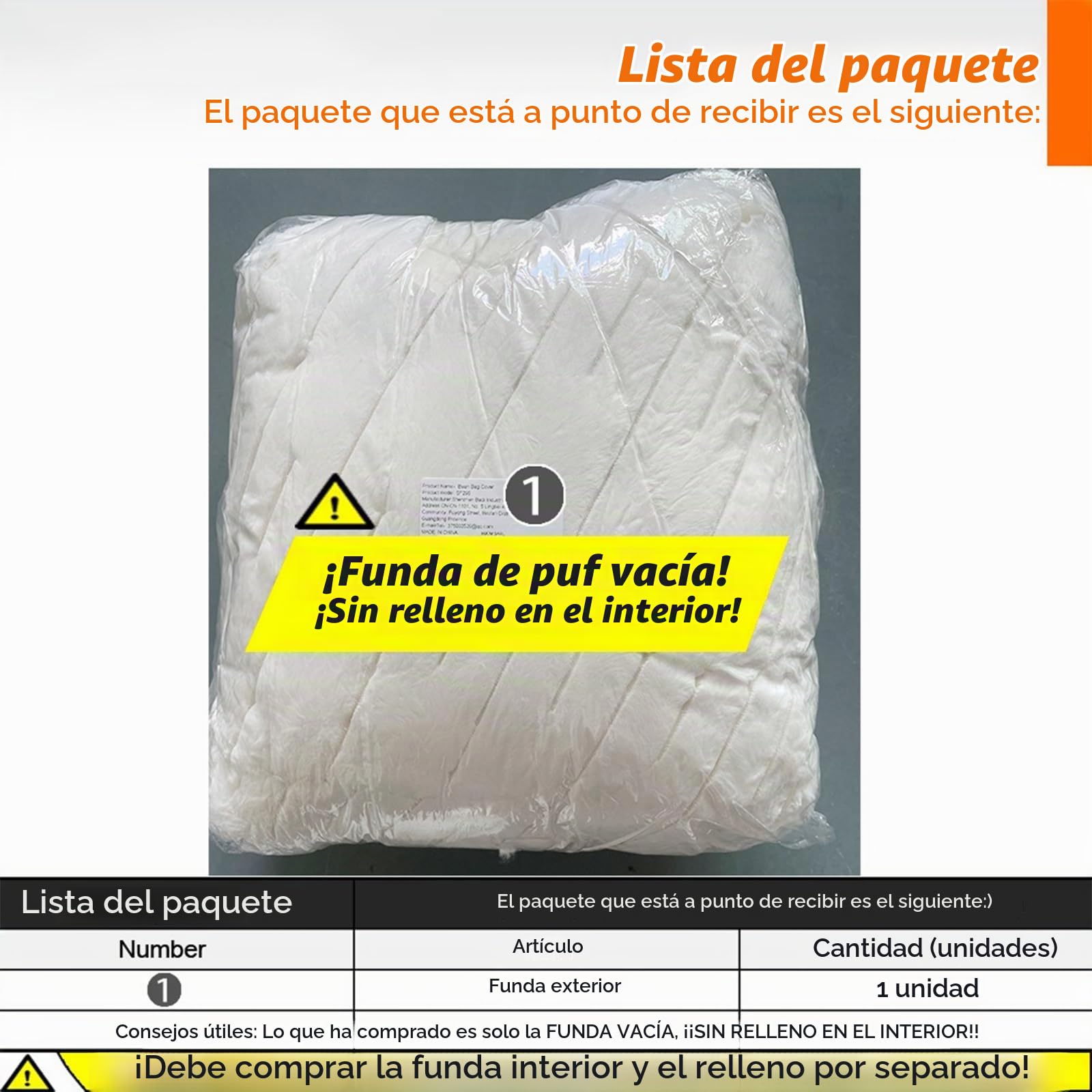 SXBCyan Funda para Sillón Puff de Piel Sintética (Sin Relleno) Lavable Ultra Suave, Sillón Sofá Perezoso para Niños y Adultos, Asiento De Suelo, Muebles De Sala De Estar(1-Seat-White)