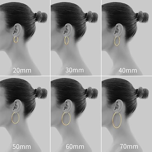 Miniatura 4 de Gacimy Gold Hoop Earrings for Women 14K Gold Plated, 925 Sterling Silver Post Hypoallergenic Earrings Hoops for Women