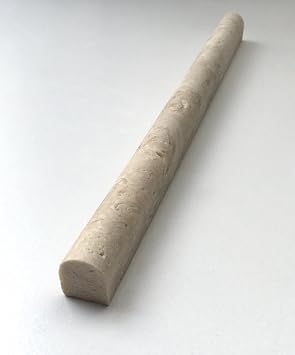 Light Travertine 1/2x12 Pencil Liner Wall Trim Tile, Honed Finish, 1 Inch Depth, Decorative Molding for Residential or Commercial Use