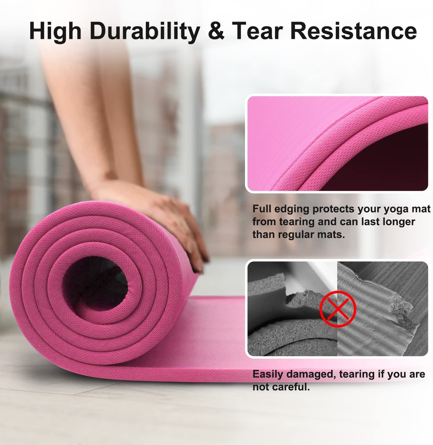 Tapis De Yoga JLL Extra épais 10 Ou 15 Mm – Antidérapant, En Mousse NBR, 183x61 Cm, 7 Couleurs