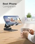 Nulaxy Dual Foldable Phone Stand for Desk, Fully Adjustable Desktop Cell Phone Holder Accessories for Office Kindle Compatible with 4-8" Mobile Devices iPhone Pro/Max/Plus, iPad Pro/Air/Mini, Black