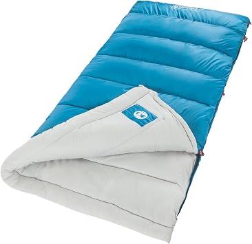 Coleman Autumn Glen Sleeping Bag, 30F/40F/50F Lightweight Sleeping Bag for Adults, No-Snag Zipper with Stuff Sack Included, Machine Washable for Easy Cleaning