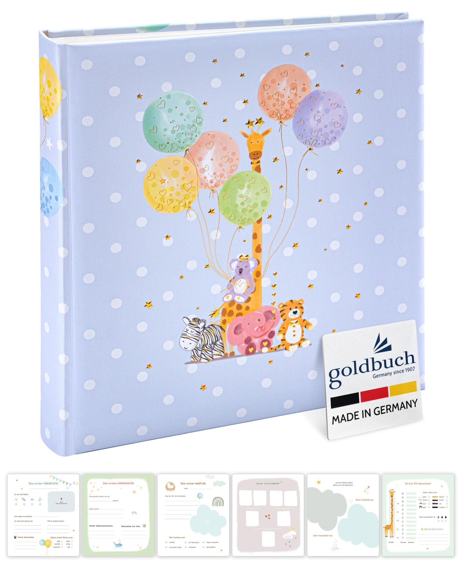 goldbuch 15 403 Baby Album Balloon Party, Baby Book 30 x 31 x 4 cm