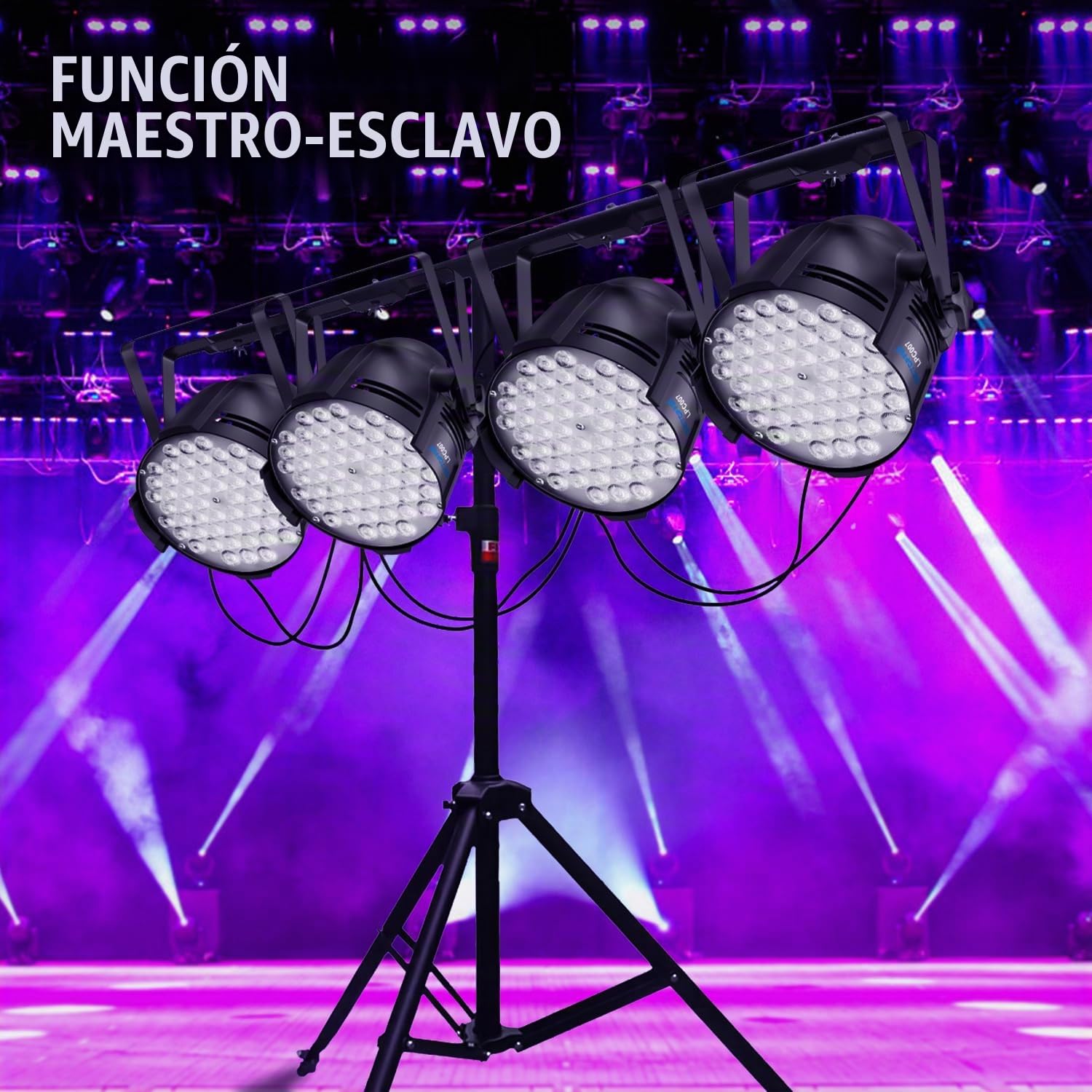 BETOPPER Luces de Discoteca DJ Luces Escenario DMX LED Par Foco Luz Escenario RGB 54x3w Proyector Iluminación Sonido Estroboscópica Lampe para Fiesta Bar Boda Casa Teatro Church Club LPC007 (1-Pieza)