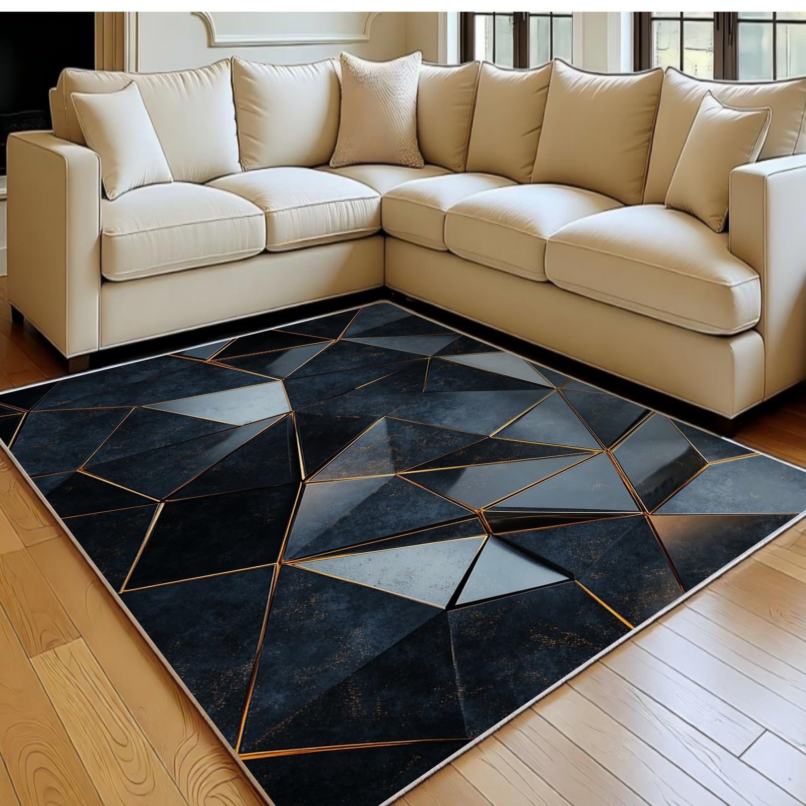 Tapis lavable en machine 120x180 antidérapant et doux pour salon et cuisine