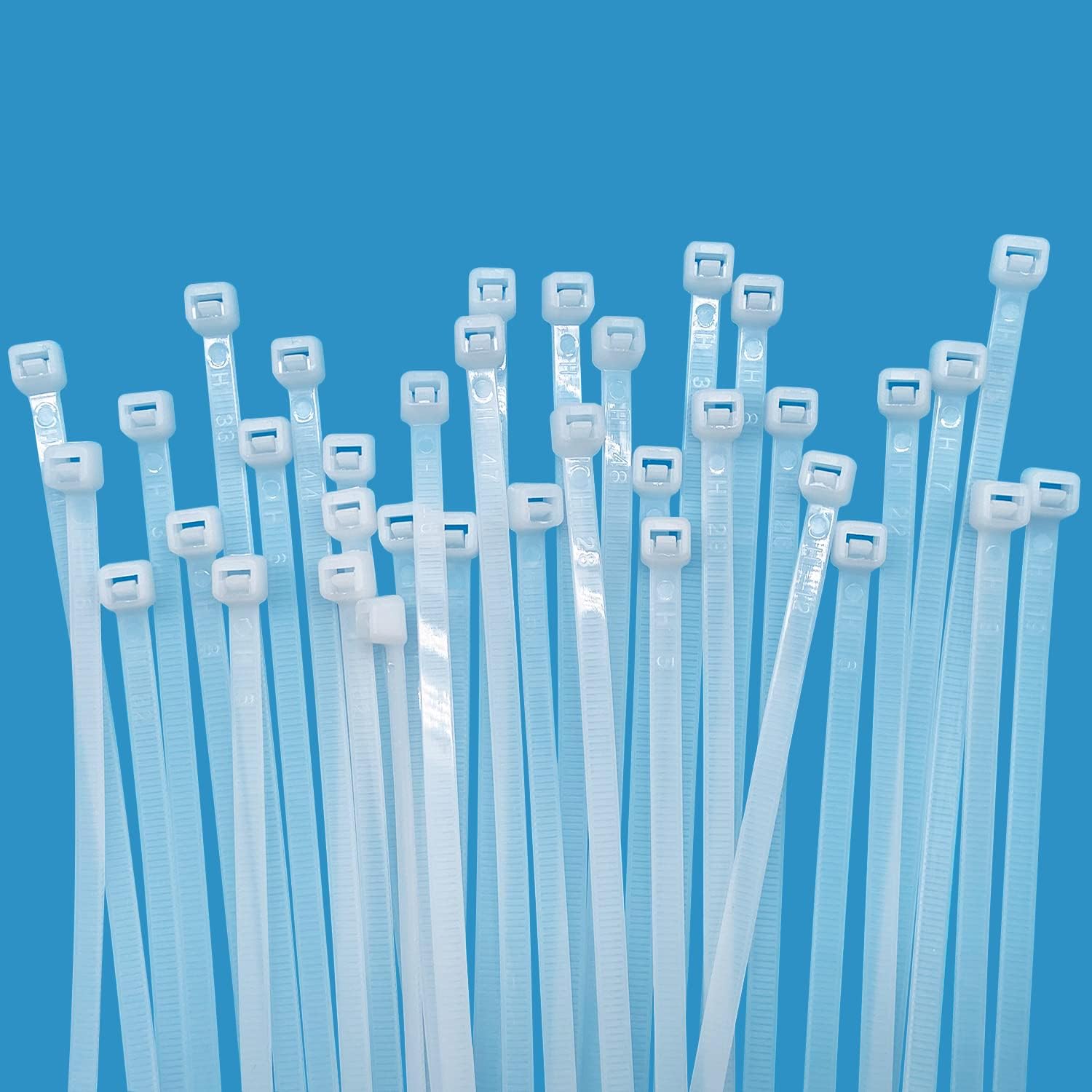 Clear Zip Ties 8 Inch Heavy Duty White 50 lb UV Resistant Cable Wire Wraps for Home Garden Office Garage Travel Craft Outdoor Indoor Use 1000 Pack (8in1000w)