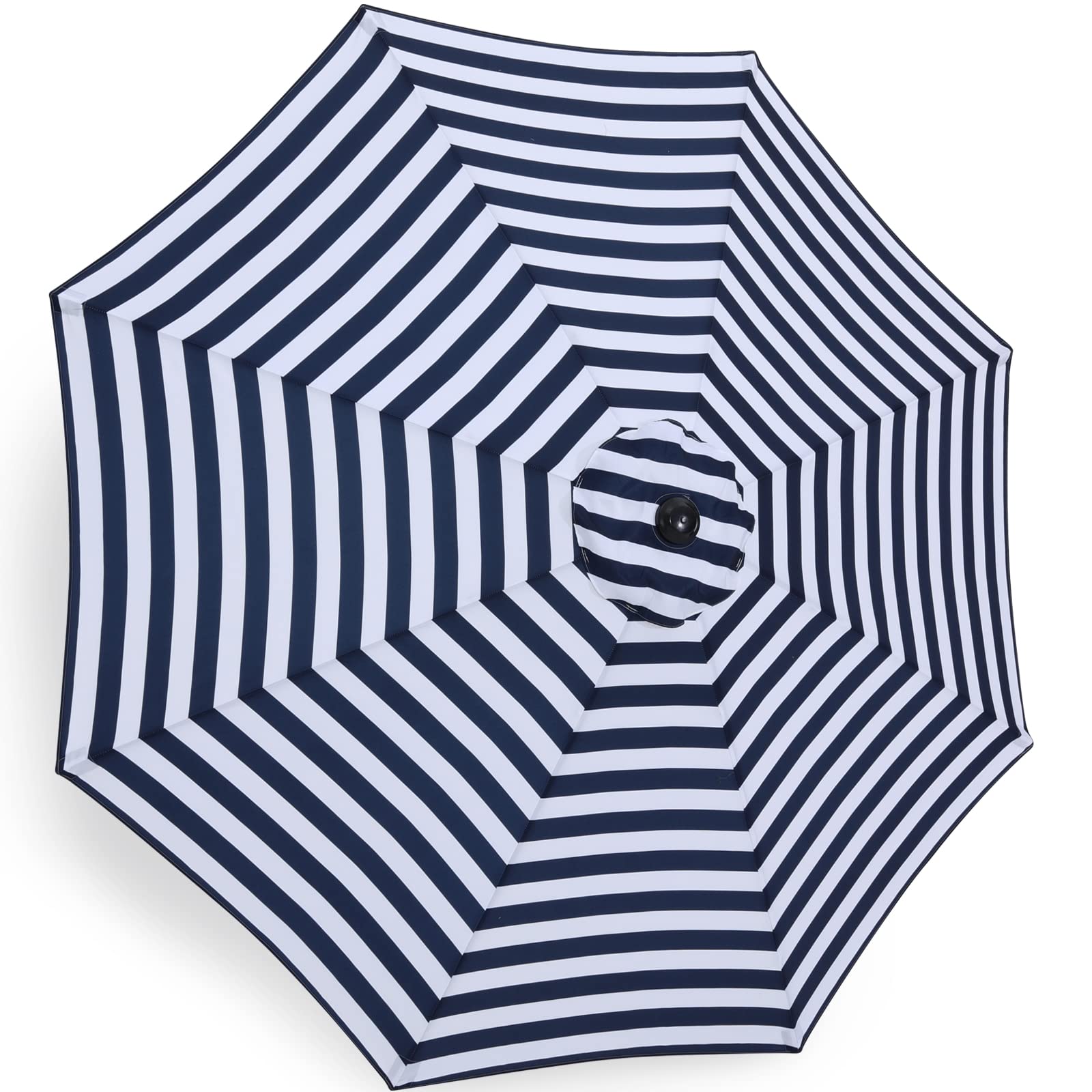 ABCCANOPY 9ft Outdoor Umbrella Replacement Top Suit 8 Ribs (Navy Blue White)