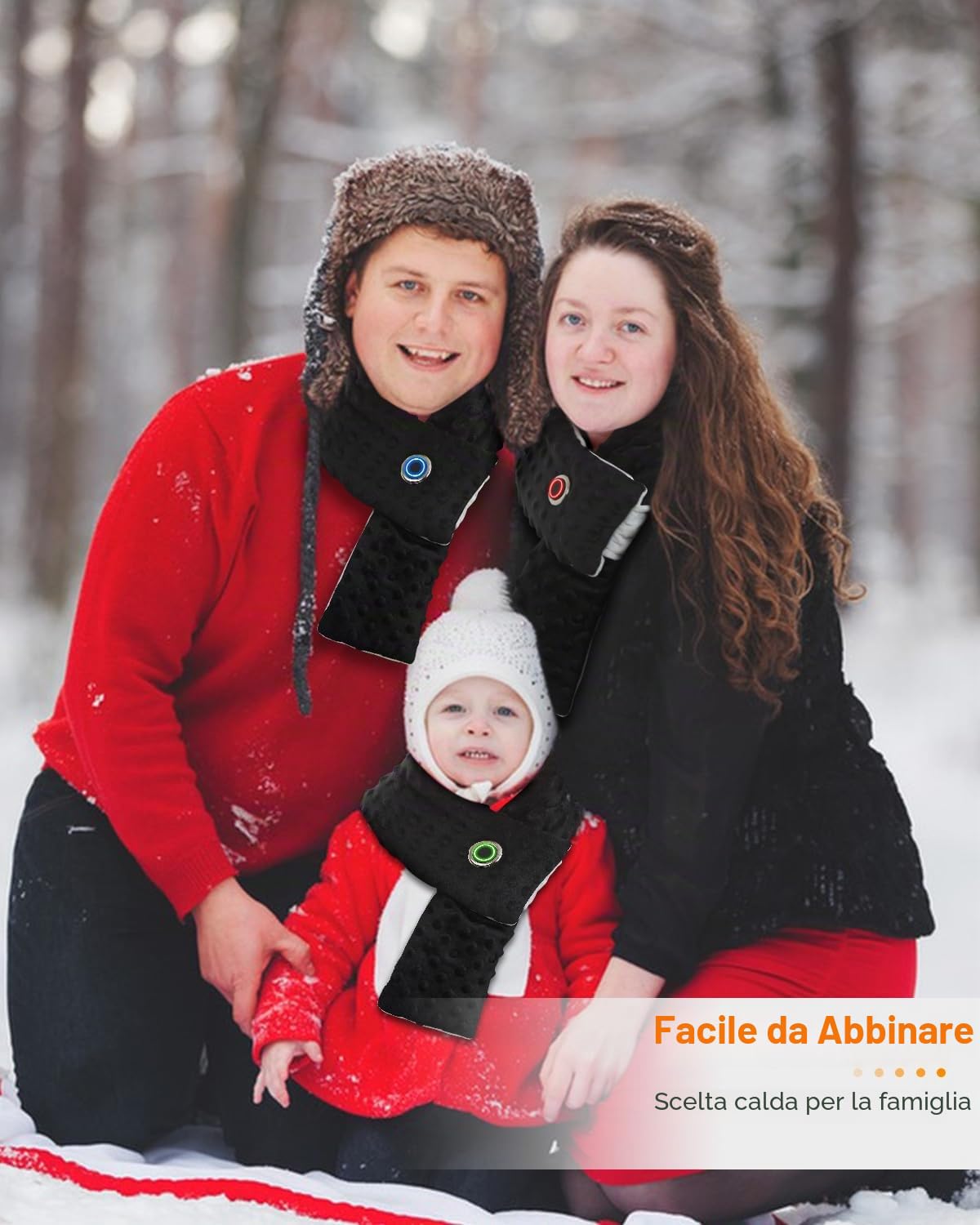 FERNIDA Sciarpa riscaldata, scaldacollo per uomo e donna, con batteria leggera, antivento, USB, elettrica, per neve, sci, escursionismo, pesca, ciclismo, Nero , Taglia unica