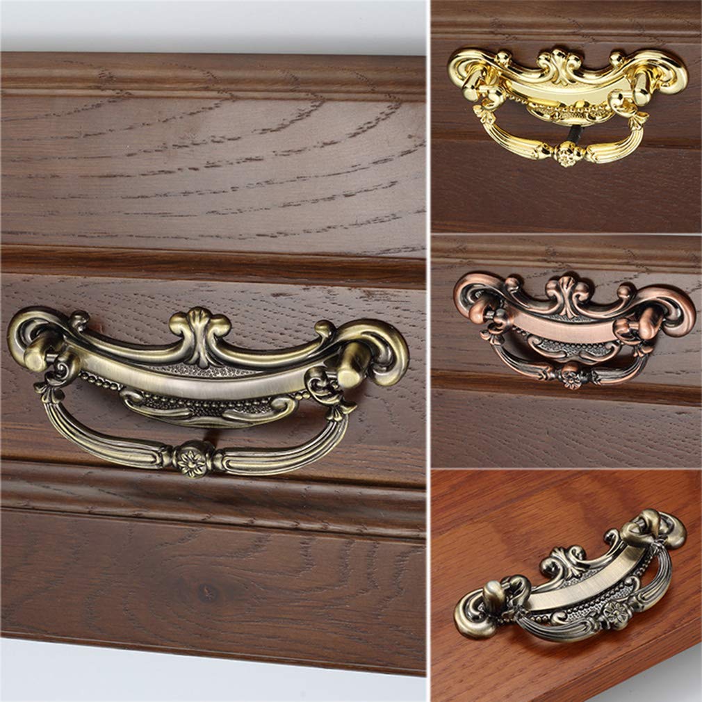 Uchwyty meblowe Gałki do drzwi Uchwyt do szuflady Drzwi do szafki Szuflada do szafki Uchwyty do sypialni Retro Szafka Klamka do drzwi szafy Meble (złoto 64 mm) (miedź 64 mm)
