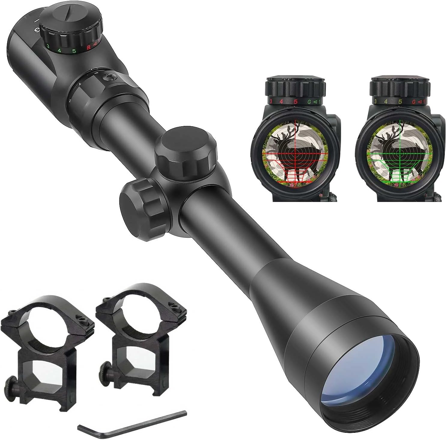 Beileshi 3-9x40 Optical Rifle Scopes with Rangefinder Reticle 20mm Mounts