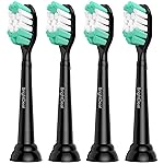 BrightDeal Replacement Toothbrush Heads for Philips Sonicare ProtectiveClean 4100 5100 6100 DailyClean DiamondClean EasyClean PowerUp Plaque Control Gum Health C2 G2 HX6817/01 HX6857/11 Black, 4 Pack