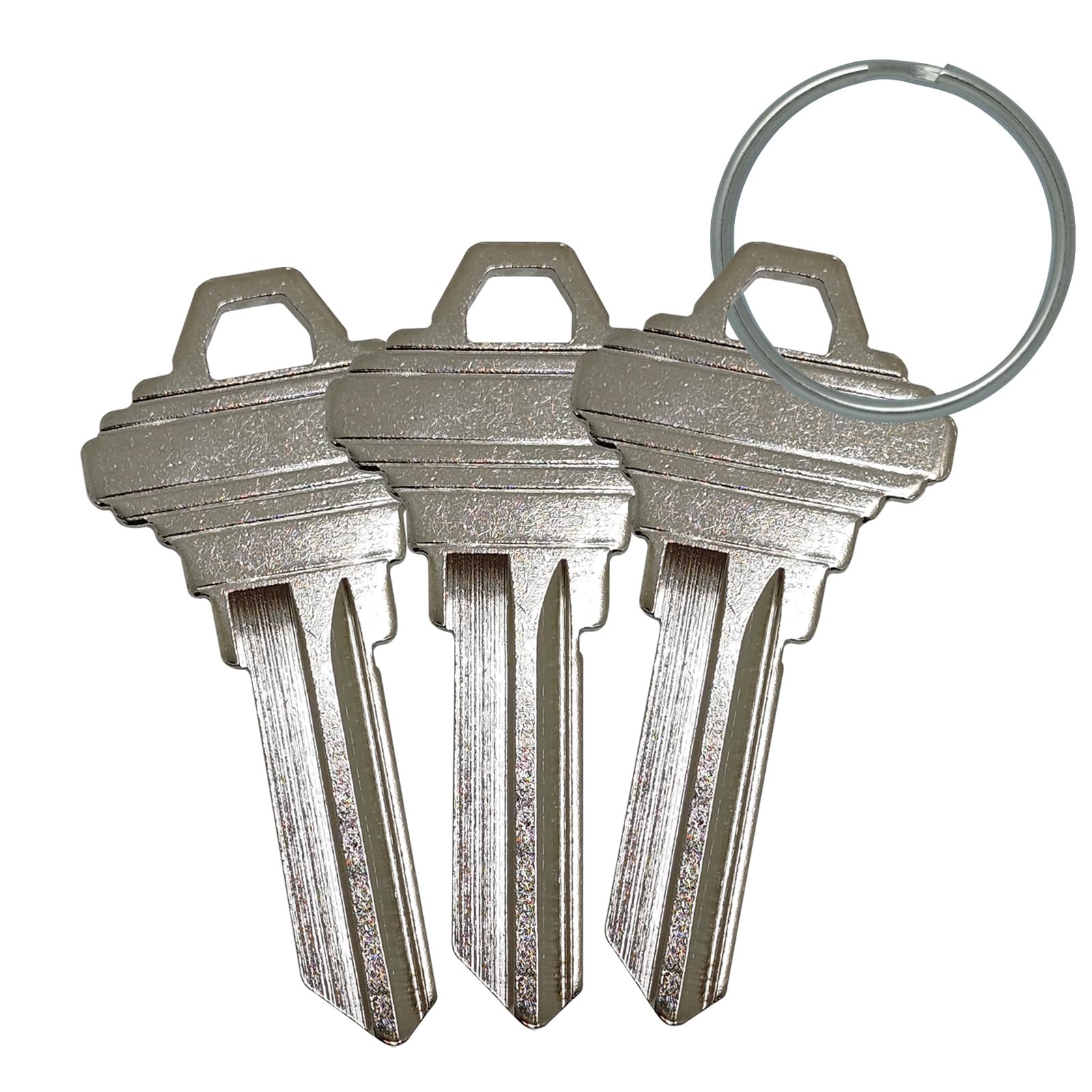 SC1 Blank Keys Replacement for Home and Professional Uncut Blank Keys in Premium Brass (3 Pack)