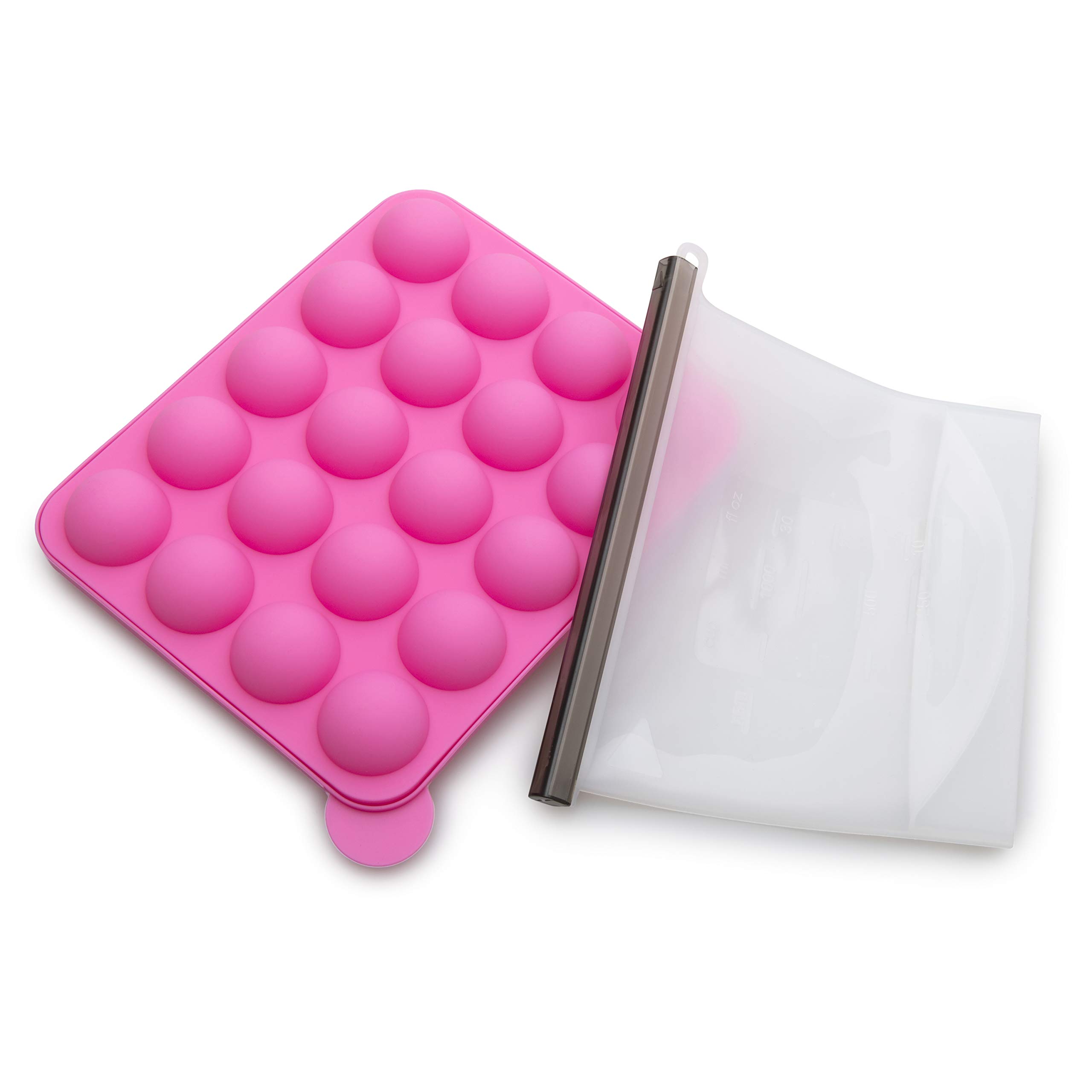 Dapto Adapto Silicone Meatball Maker - 20 Round, 1 oz Meat, Chicken, Fish Ball Maker Kitchen Tool - Complete with Airtight Silicone Expandable Base Freezer Safe Bag