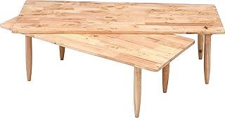 不二貿易(Fujiboeki) ローテーブル センターテーブル 伸縮式 幅120×奥行43~55×高さ36.5cm ナチュラル 天然木 スライド 角が丸い ツイン Natural Signature 37002