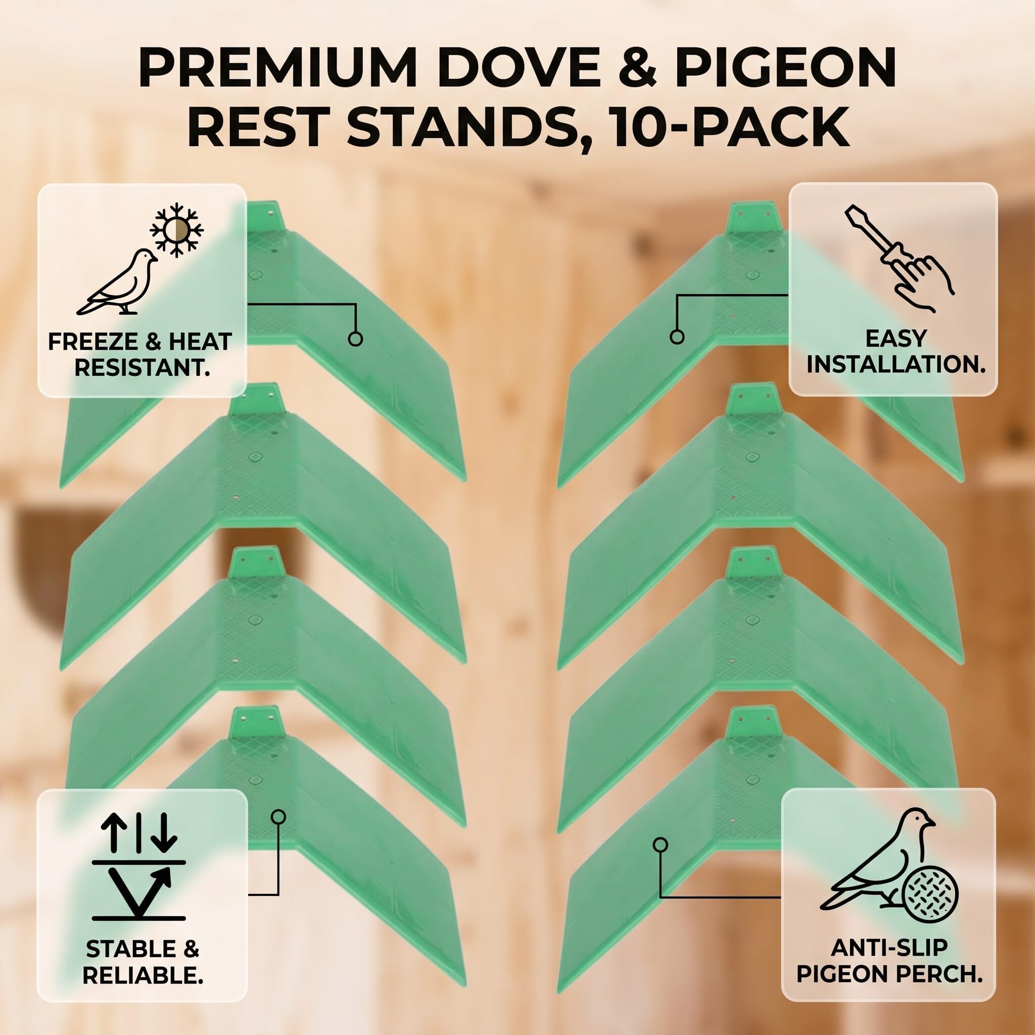 Percha para Palomas, Plástico, Soporte de Descanso para Aves, Accesorio para Jaulas, 10 Piezas