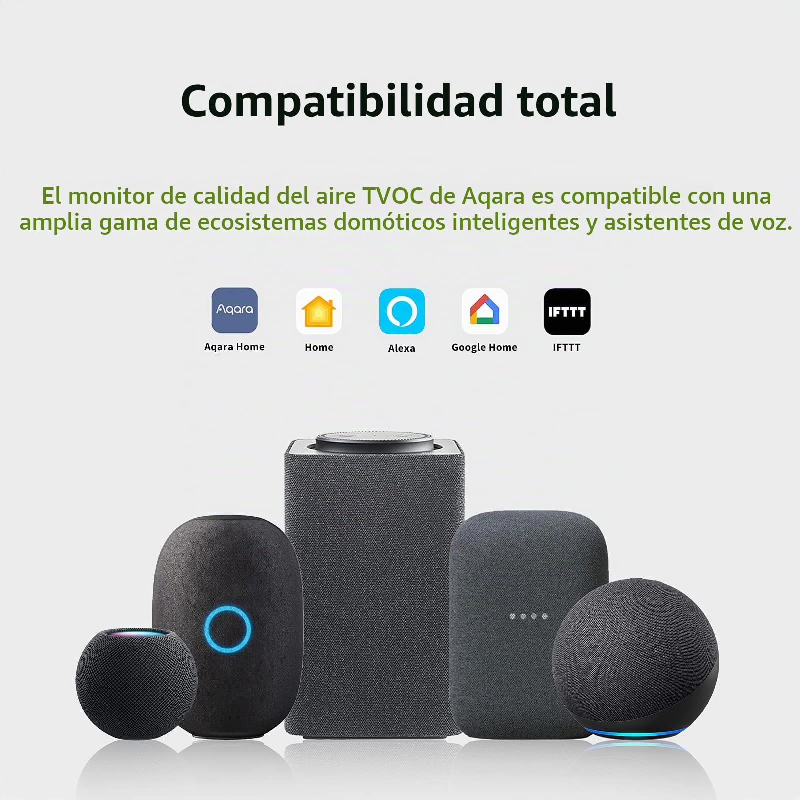 Aqara TVOC Monitor de Calidad del Aire, Medidor de contaminación para COVT, Temperatura y Humedad, con Pantalla de Tinta Electrónica de Alto Contraste, Compatible con Google, Alexa, IFTTT y HomeKit